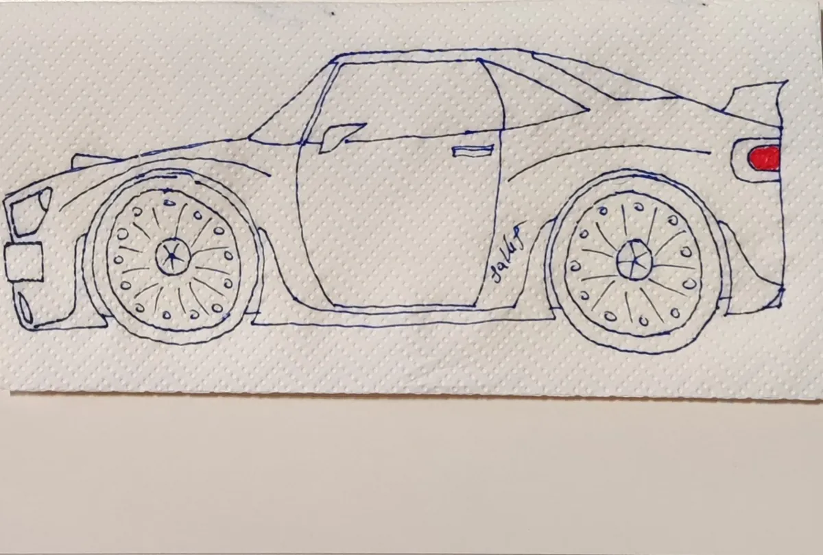 OL01 original hand-drawn vehicle sketch by Sakis Boudouridis
